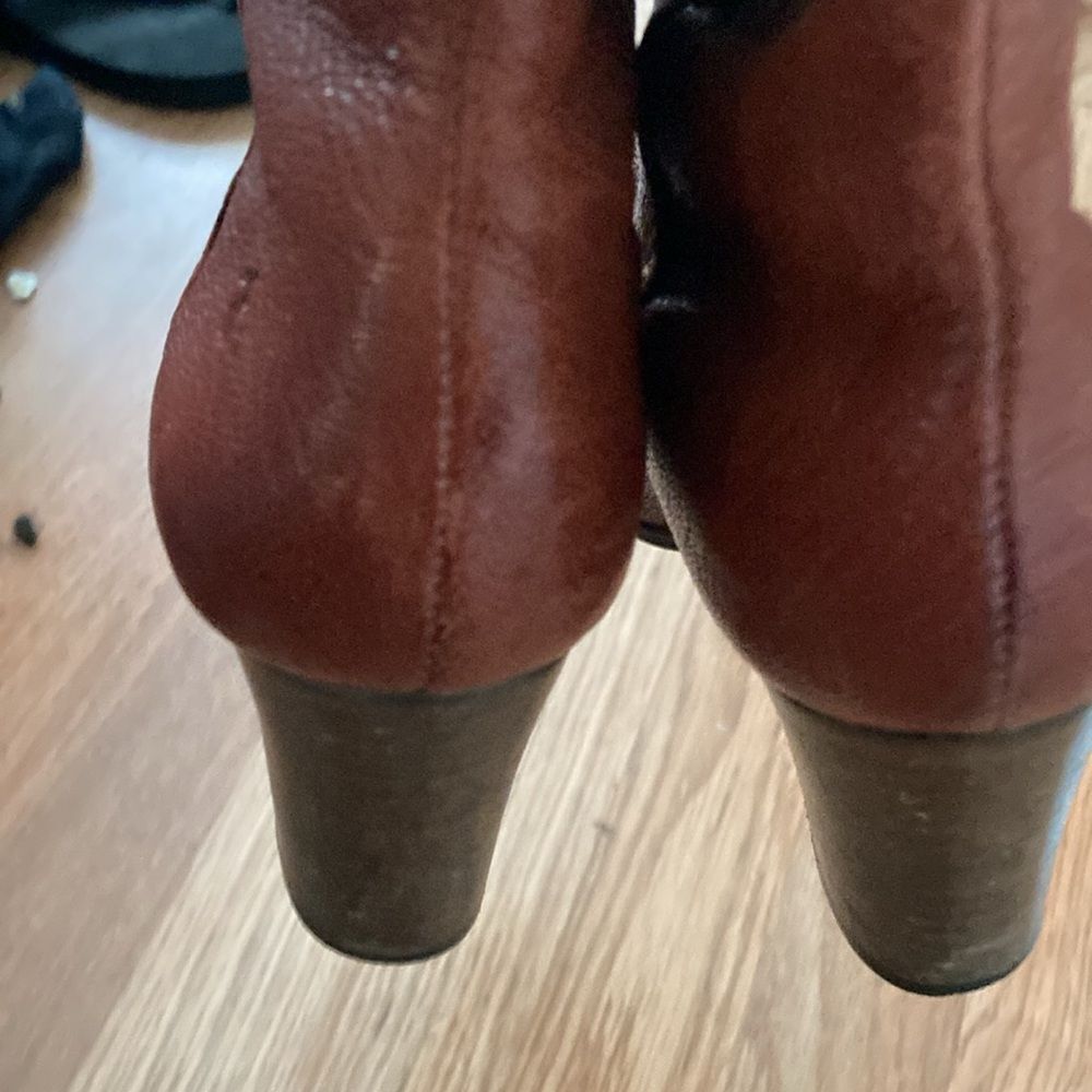 Frye Pull On Calf Length Brown Boots Sz 7 - Picture 9 of 16